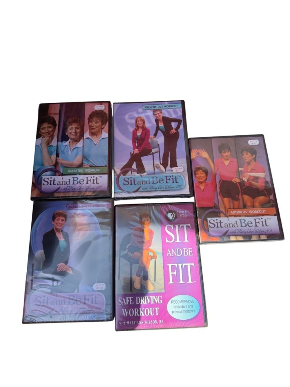 Sit And Be Fit DVD Set Of 5 Fitness Workouts With Mary Ann Wilson RN